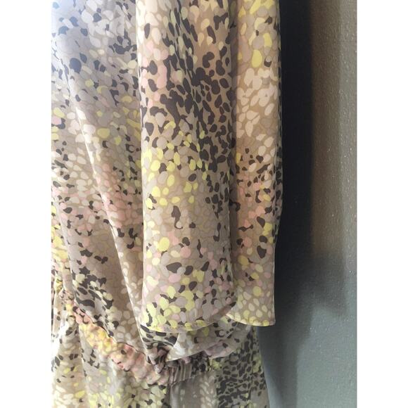 Ann Taylor cream drawstring peplum blouse size large petite women's - Picture 3 of 5